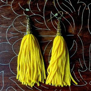 Yellow Tassel Earrings